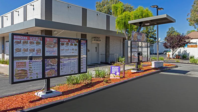 Drive-thru system at a Jack in the Box in Hayward, California
