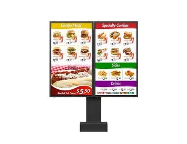 Revolution digital menu board model D20-NC-NS-BK
