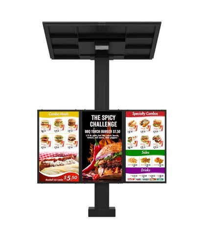 Revolution digital menu board model D30-FC-NS-BK