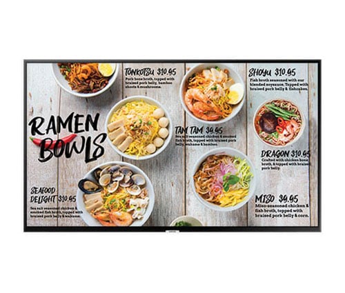 Indoor, digital menu board by National Sign Systems