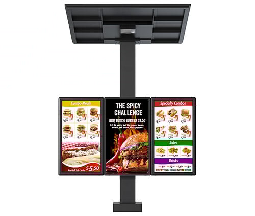Revolution Static Menu Board with Canopy in Black